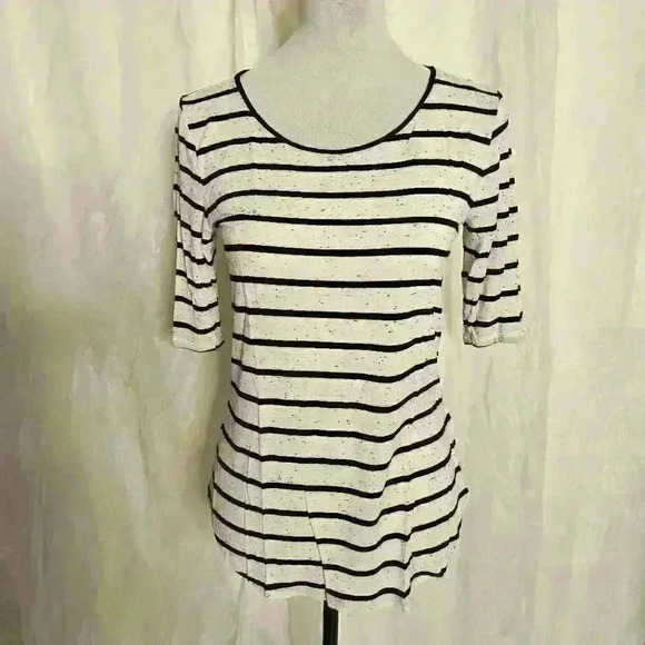 Black and White Stripe Apartment 9 Size Small Long Shirt - Picture 1 of 4